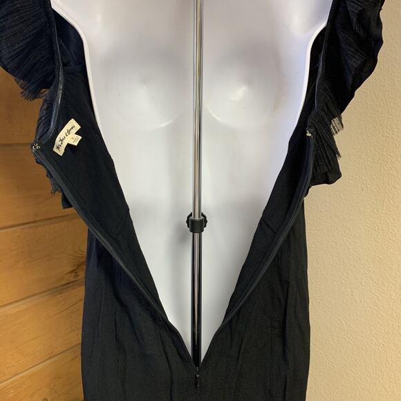 For Love & Lemons Women's Small Black Babydoll short Dress off shoulder tulle - Picture 7 of 12